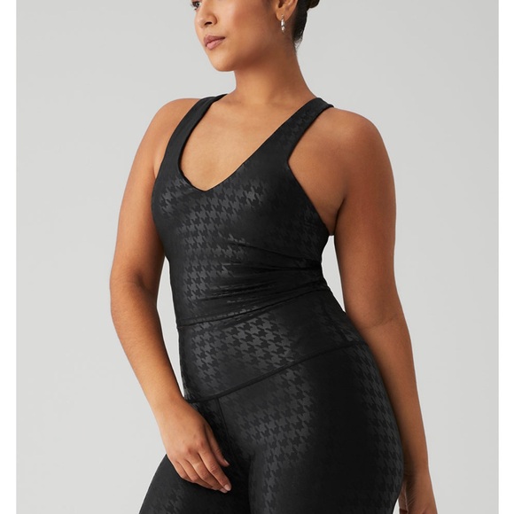 Alo Airlift Glimmer Houndstooth Real Bra tank - Picture 3 of 4